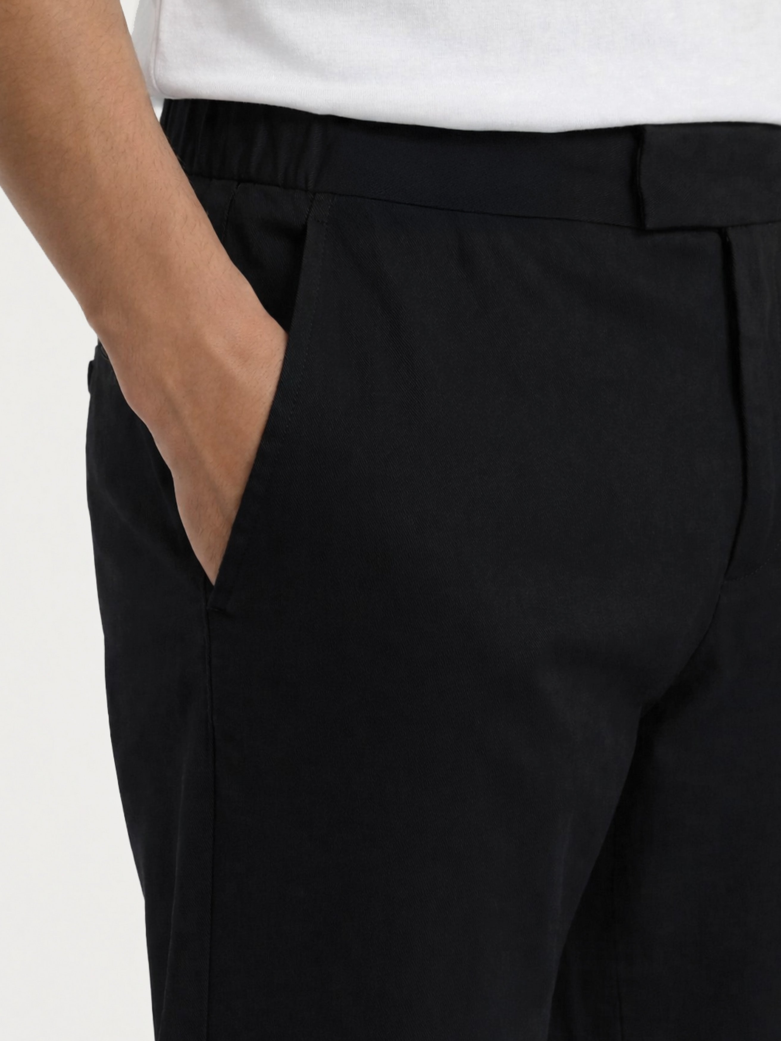 The 24 Trouser Regular || Black | Stretch Cotton