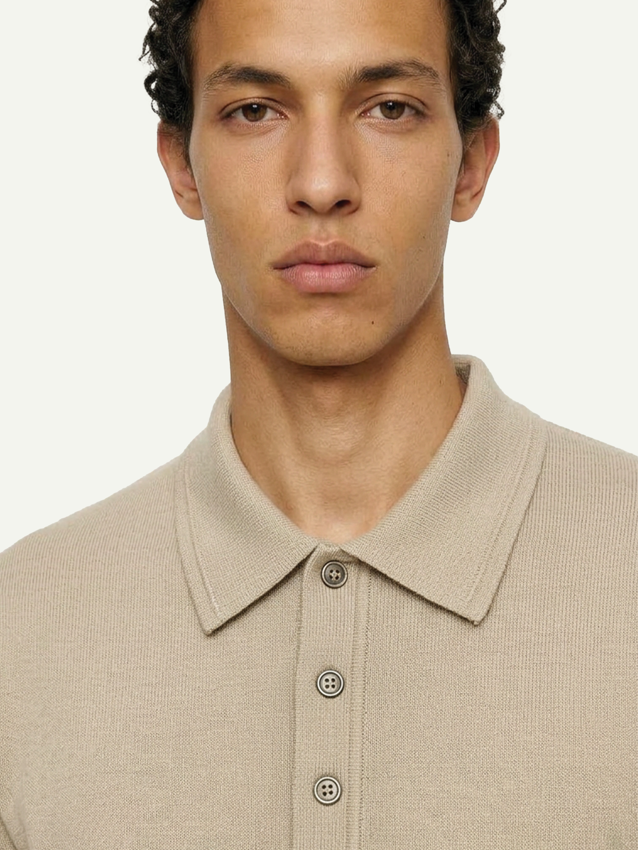 The 24 Classic Polo || Beige | Cotton Silk