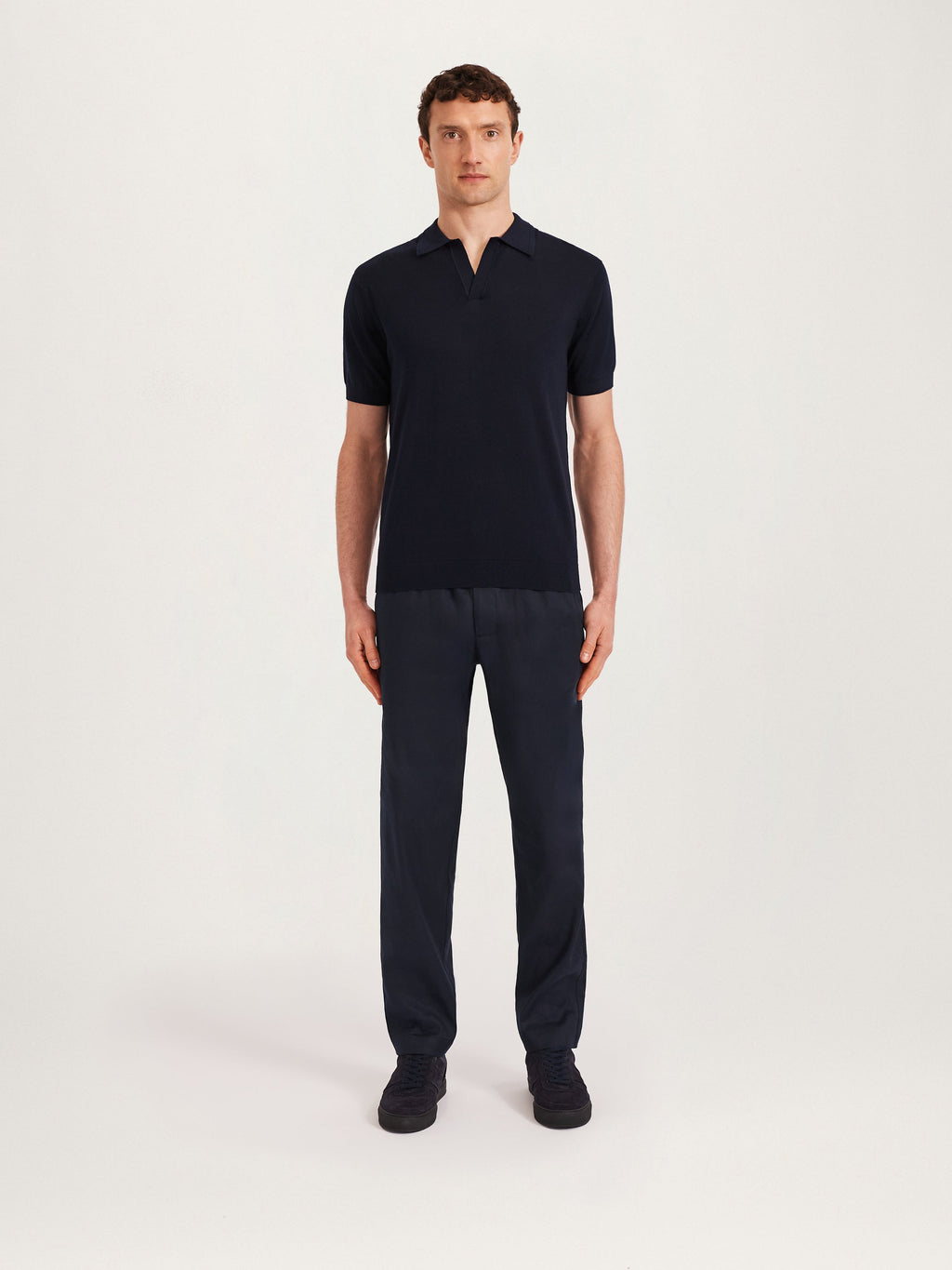 The Silk Polo || Navy | Silk & Cotton