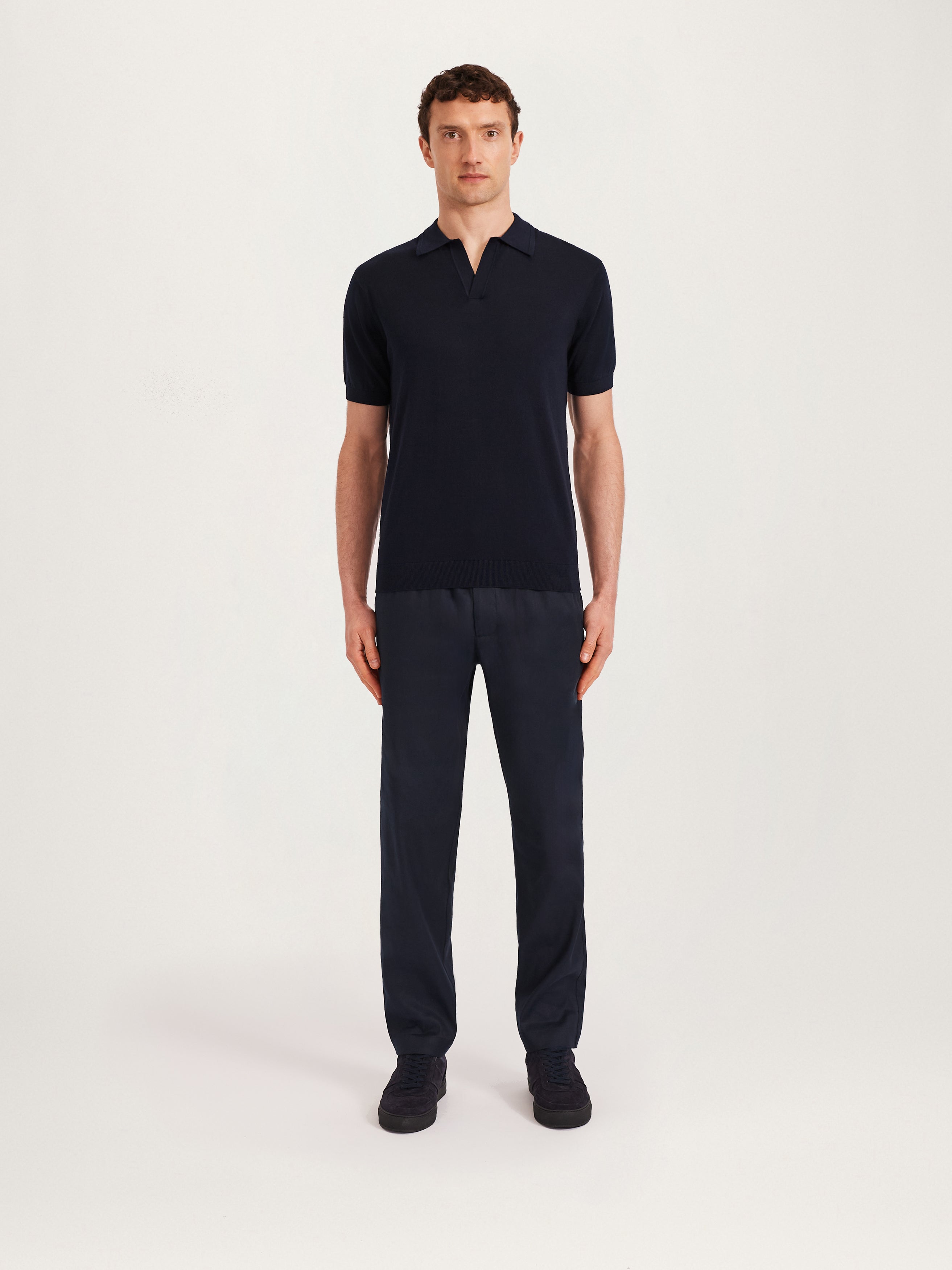 The Silk Polo || Navy | Silk & Cotton