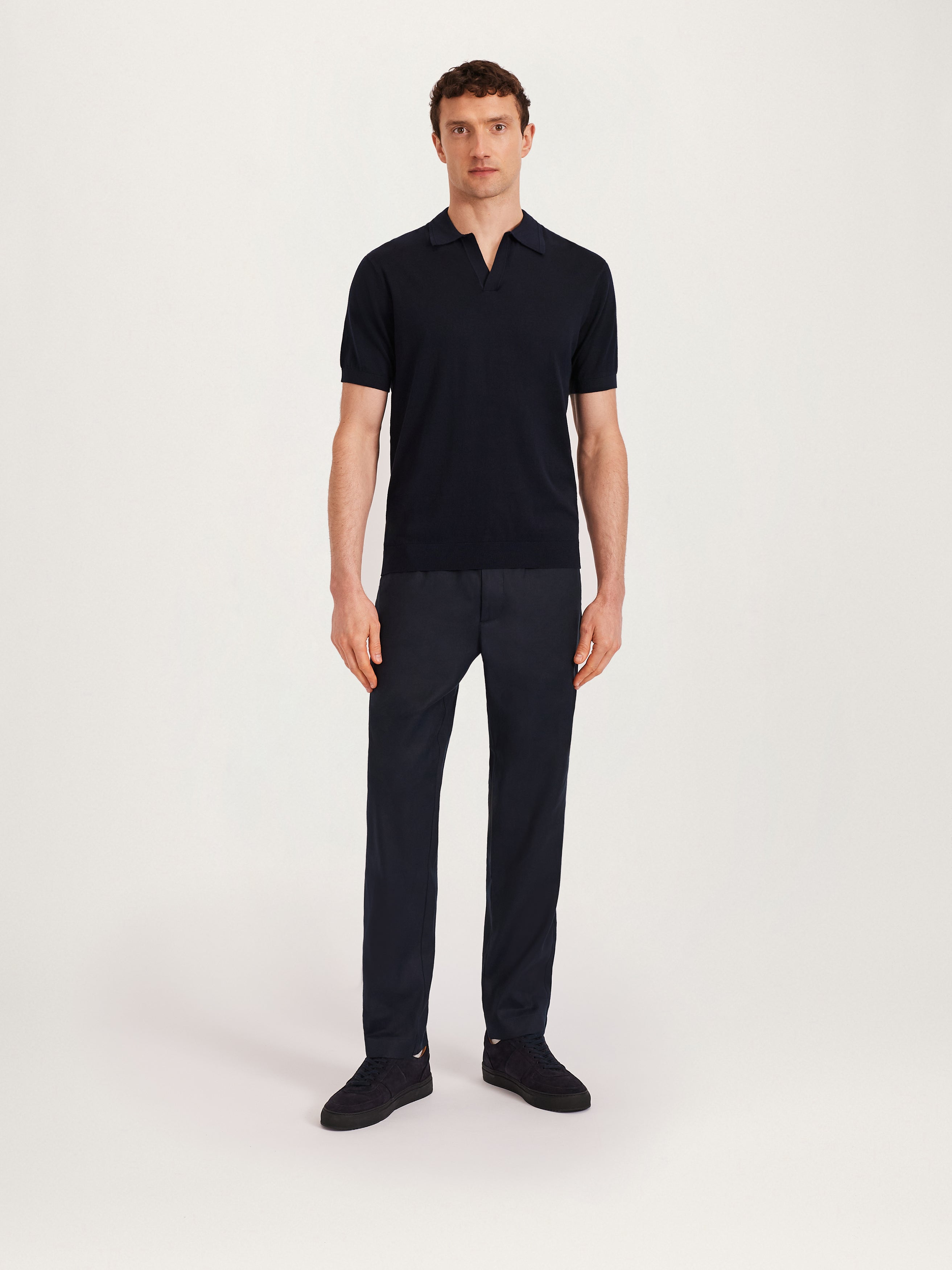 The Silk Polo || Navy | Silk & Cotton